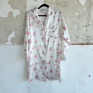 Vintage Satin Nightgown Silky Floral Long Sleeve Nightie Dress Sarah Spencer Med